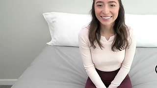 This  4 foot 9 85lb teen sucks with an increment of fuck POV mood