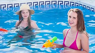 Kinky chicks having fun in the pool - Cherry Shades & Kate Quinn